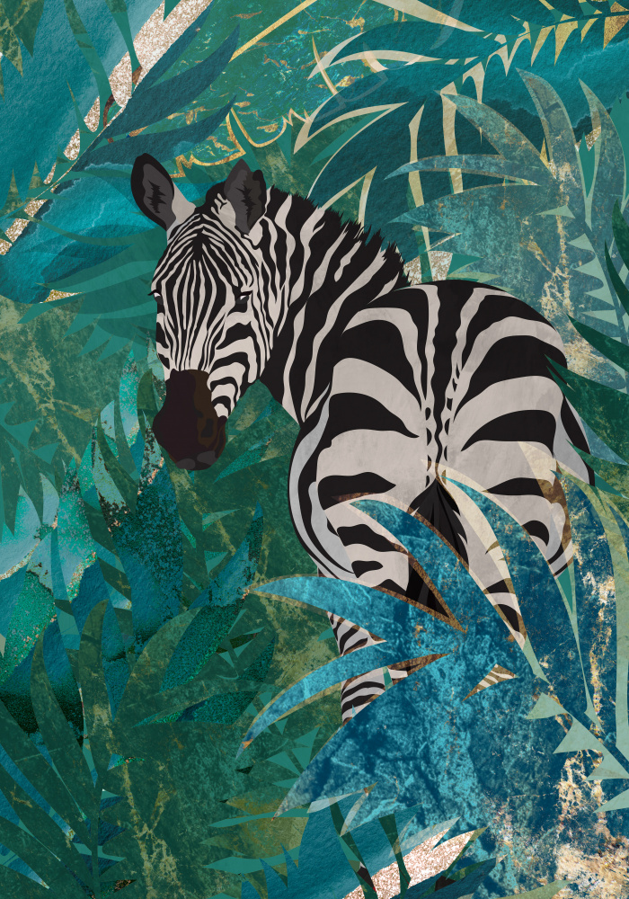 Zebra im Dschungel 1 von Sarah Manovski