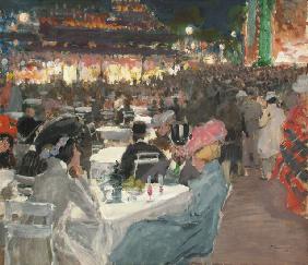 Café in Paris bei Nacht 1901