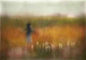 A Girl and Bear grass