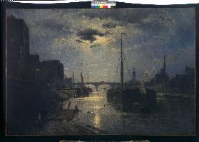 Der Kanal Saint Martin in Paris Um 1881