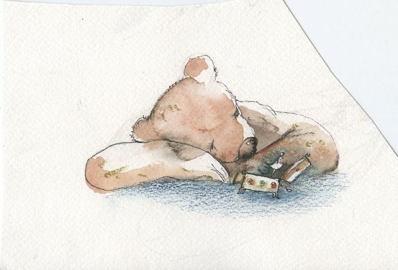 Schlafender Bär als Kunstdruck oder Gemälde.