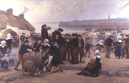 The Pardon in Brittany von Theophile Louis Deyrolle