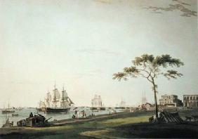 View Taken on the Esplanade, Calcutta, plate I from 'Oriental Scenery' published