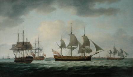Merchant Vessels off the Coast - Thomas Luny als Kunstdruck oder Gemälde.