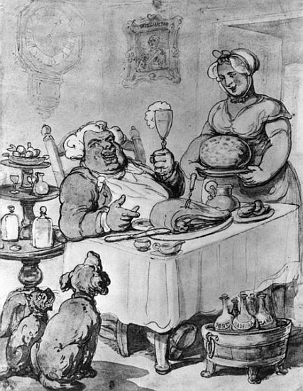 A Good Meal, (b/w negative) von Thomas Rowlandson