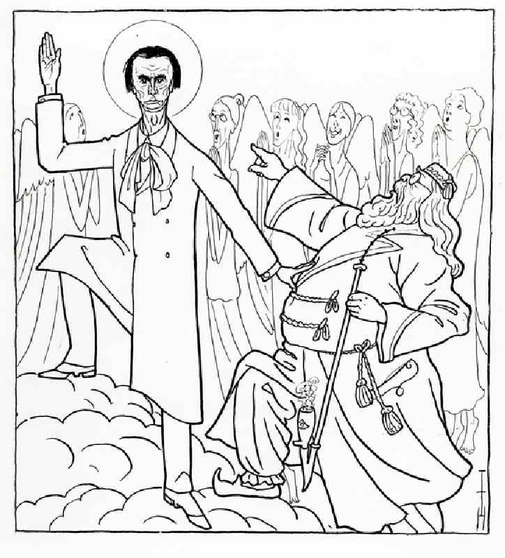 Karikatur von Rudolf Steiner, Illustration aus Simplicissimus von Thomas Theodor Heine