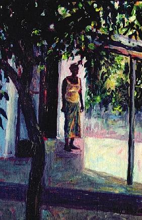 Under the Verandah, 2002 (oil on canvas) 