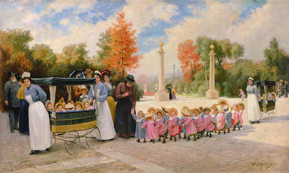 Promenade des Enfants von Timoleon Maria Lobrichon