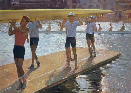 Raft walk, 1994 (oil on canvas)  von Timothy  Easton