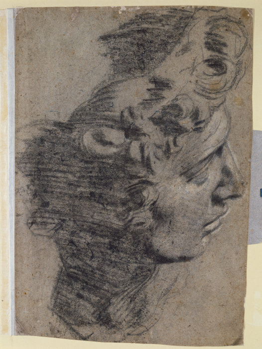 Studie nach dem Kopf von Michelangelos "Giuliano de Medici" von Tintoretto