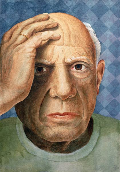 Picasso (1881-1973) (w/c + bodycolour on - Trevor Neal als Kunstdruck oder  Gemälde.