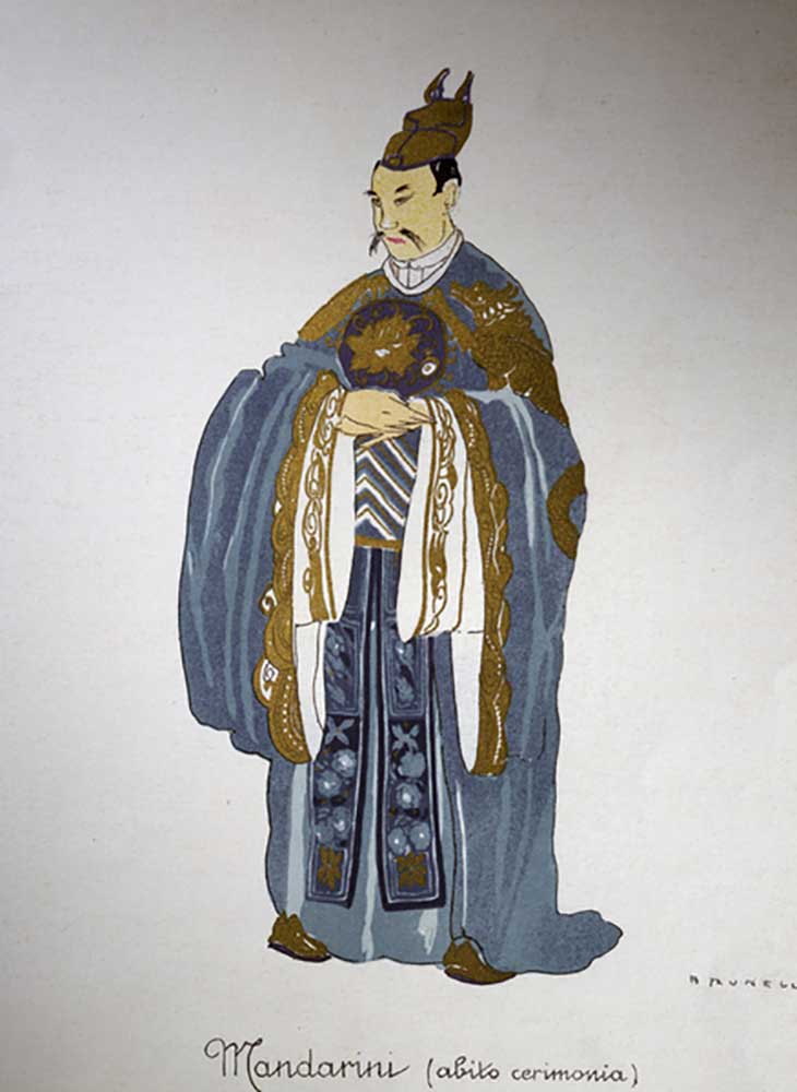 Kostüm für eine Mandarine aus Turandot von Giacomo Puccini, Entwurf von Umberto Brunelleschi (1879-1 von Umberto Brunelleschi
