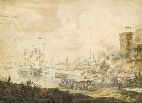 Die Seeschlacht von Cesme am 5. Juli 1770