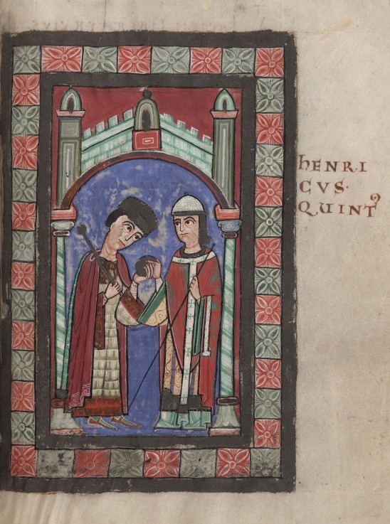 Heinrich V. und seine 12-jährige Gemahlin Mathilde beim Hochzeitsmahl in Mainz am 7. Januar 1114 von Unbekannter Künstler