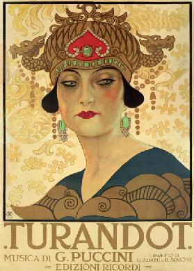 Plakat zur Oper Turandot im Teatro alla Scala 1926