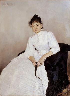Porträt der Malerin Maria Jakuntschikowa-Weber (1870-1902)