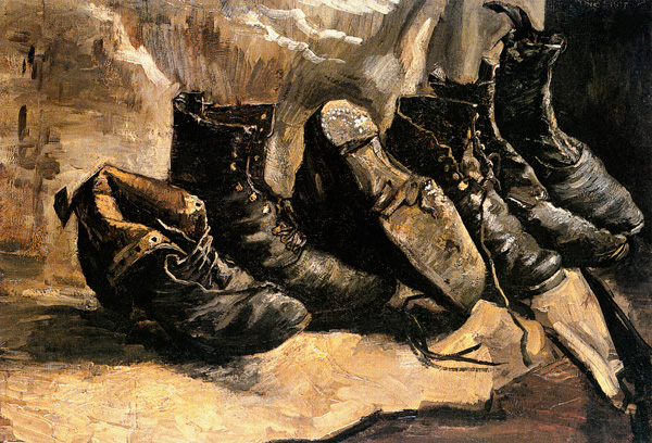 Drei Paar Schuhe - Vincent van Gogh als Kunstdruck oder Gemälde.