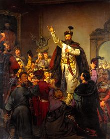 Die Besiegelung des Bündnisses von Tyszowce durch Stefan Czarniecki von Walery J.K. Eljasz-Radzikowski