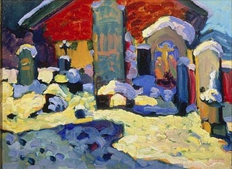 Friedhof in Kochel von Wassily Kandinsky