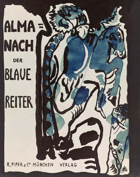 Endgültiger Entwurf für den Umschlag des Almanachs Der blaue Reiter 1911