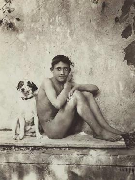 Junge mit seinem Hund, Taormina, Italien Um 1900