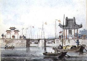 Vessels near a sluice