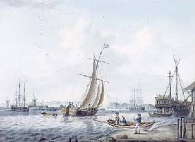 A View of Greenwich and Deptford showing the Royal Naval College and the Royal Dockyard 1789