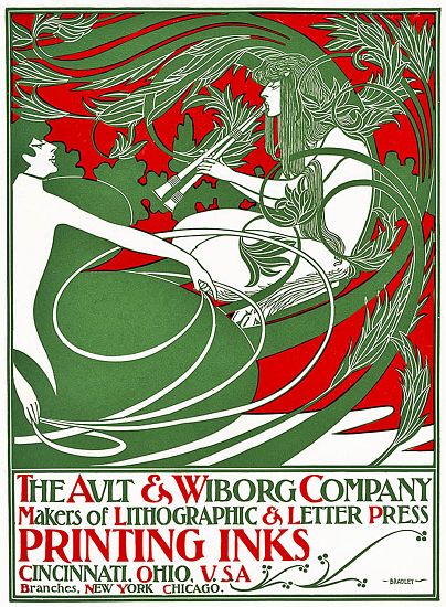 Art Nouveau poster depicting Pan - William Bradley als Kunstdruck oder  Gemälde.