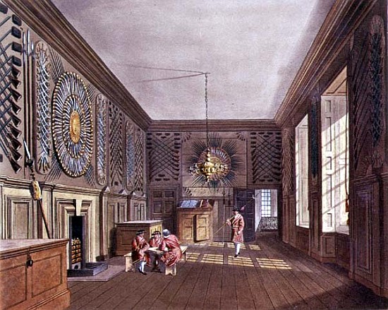 The Guard Chamber, St. James'' Palace from Pyne''s ''Royal Residences'' von William Henry Pyne