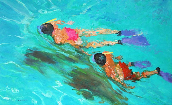 Snorkellers (oil on board)  von William  Ireland