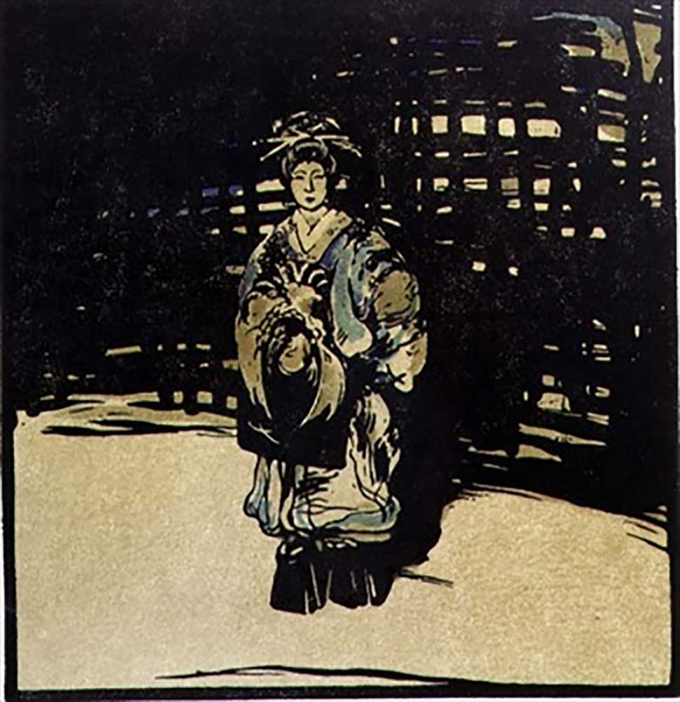 Sada Yacco, Illustration aus Zwölf Porträts, veröffentlicht 1899 von William Nicholson