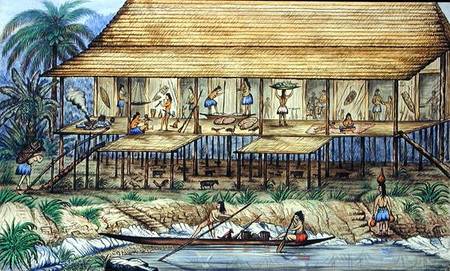 Dyak Longhouse von William Samwell