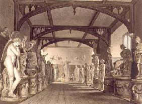The Statue Gallery, illustration from the 'History of Oxford', engraved by Frederick Christian Lewis 1814