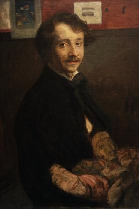 Self-portrait with masks