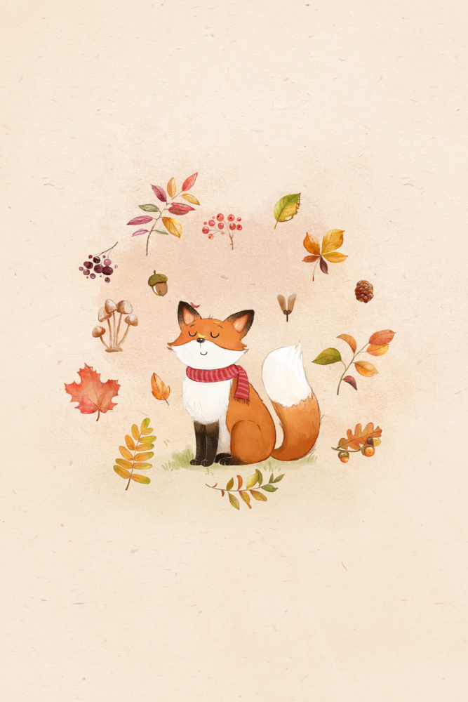 Fuchs im Herbstlaub von Xuan Thai