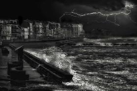 Dark stormy evening in Normandy